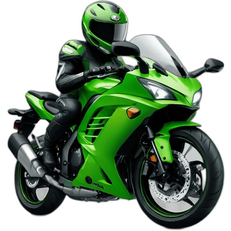 Man with helmet on Kawasaki ninja 650  emoji