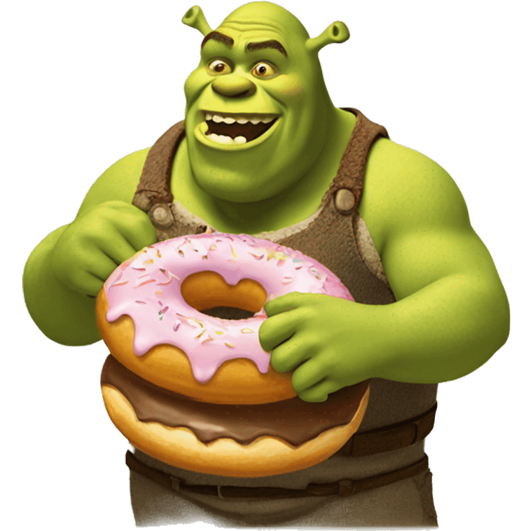 Shrek eating a donut  emoji