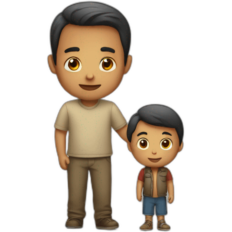 a child holding adult man emoji