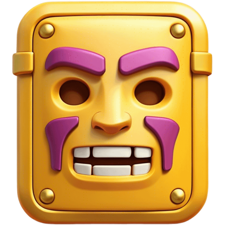 Clash of Clans aesthetic: Cinematic Playful Classic Game Cartridge Portrait Emoji, rendered in a 3D vector-style similar to standard emojis with minimal shading and bold, simplified shapes. A compact, distinct form with signature details, softly glowing with a nostalgic gaming charm. Simplified yet unmistakably iconic, highly detailed and consistent, glowing with a soft radiance and high shine. Stylized with a touch of retro gaming magic and a soft glowing outline, capturing the essence of a beloved gaming relic with a friendly, playful manner! emoji