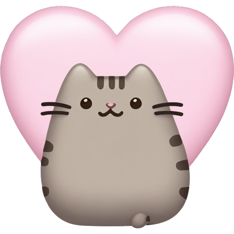 pusheen light pink heart emoji