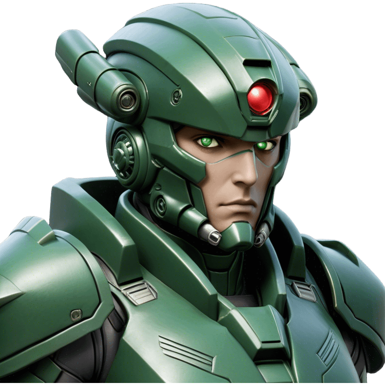 Cinematic Realistic StarCraft Terran Marine Portrait, head tilted epicly and inquisitively, showcasing a commanding presence and battle-hardened spirit. His steely gaze, set against intricately engineered tactical armor in dark green and grey, is rendered with lifelike clarity and dramatic lighting, high shine, epic and awe-inspiring, embodying the futuristic valor of a Terran warrior. emoji