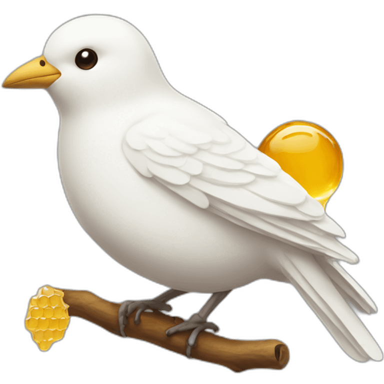 White bird with honey on him emoji