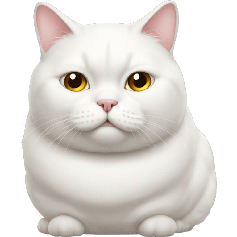 fat white cat extra fat emoji