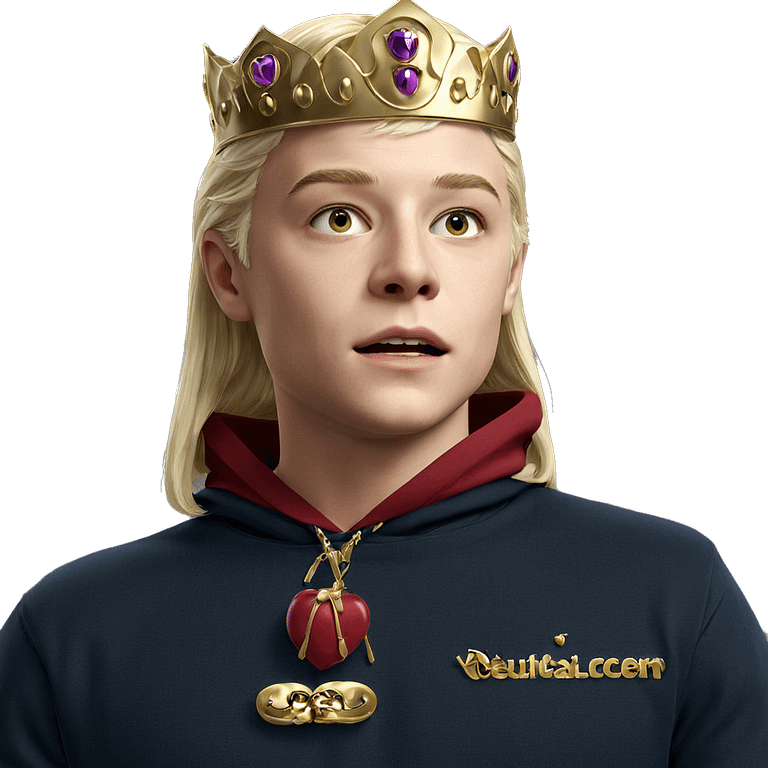 blonde boy with crown parody emoji