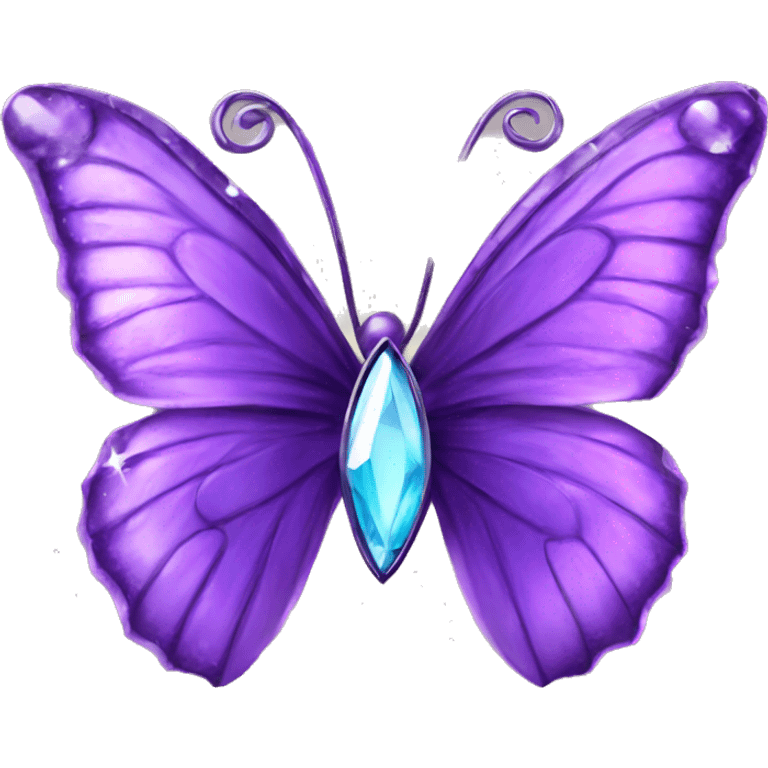 Purple butterfly gem tiara emoji