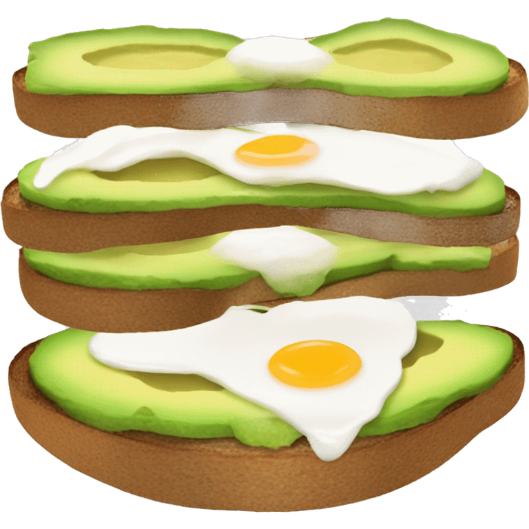 Avocado toast with wholewheat bread and poached egg emoji