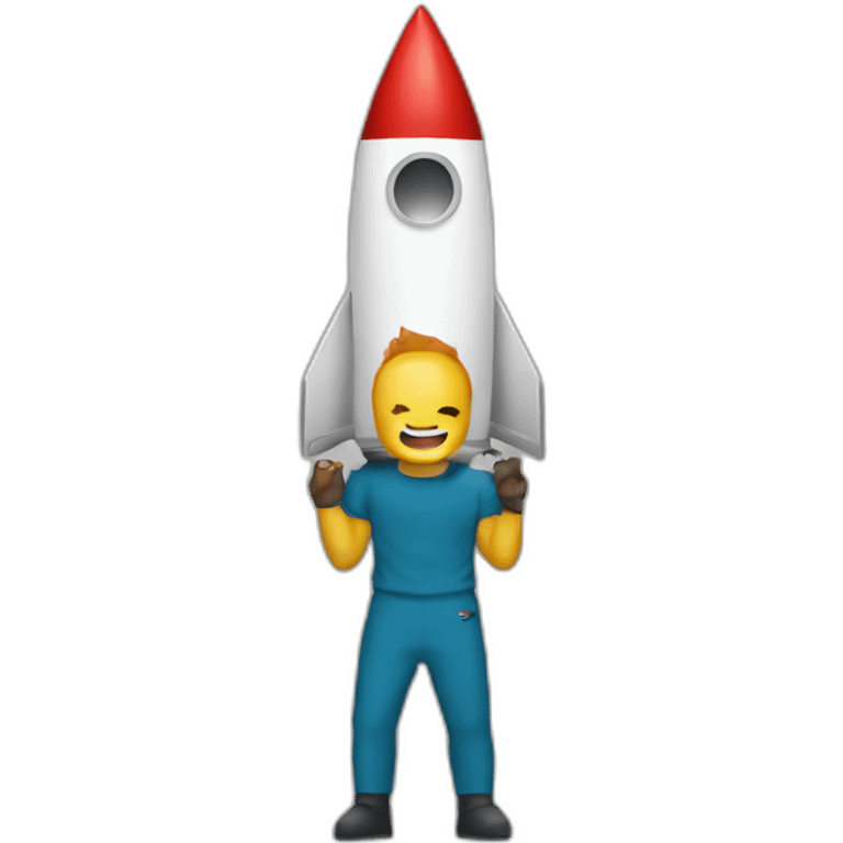 chris bumsthead lifting a rocket emoji