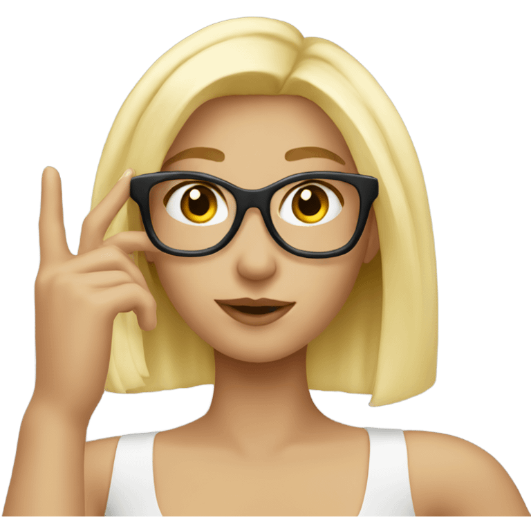 blonde taking a selfie emoji