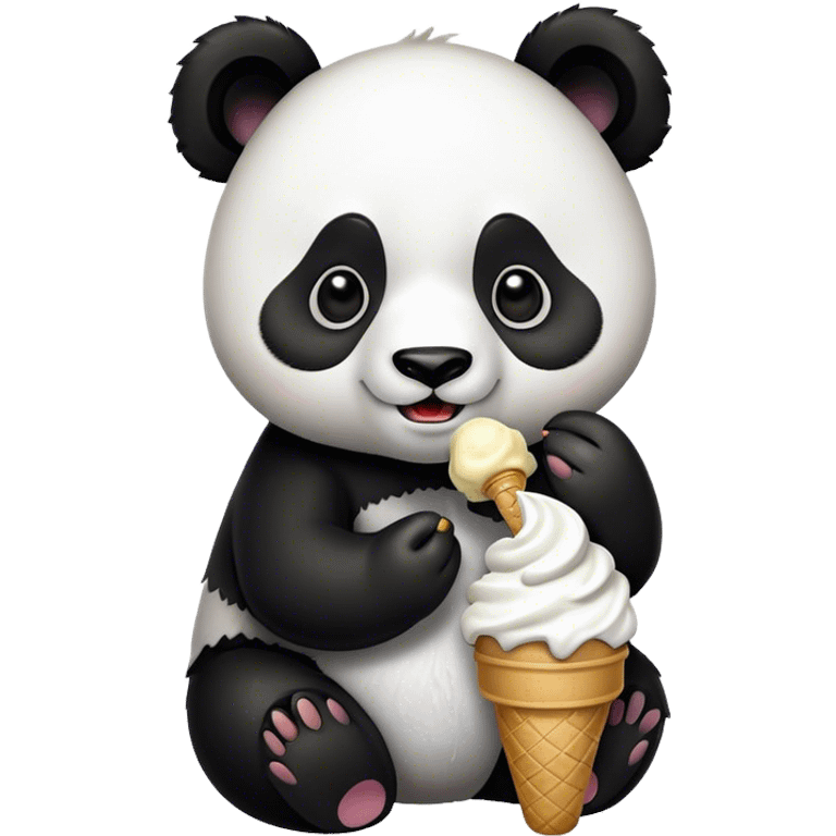 Panda eating ice cream emoji