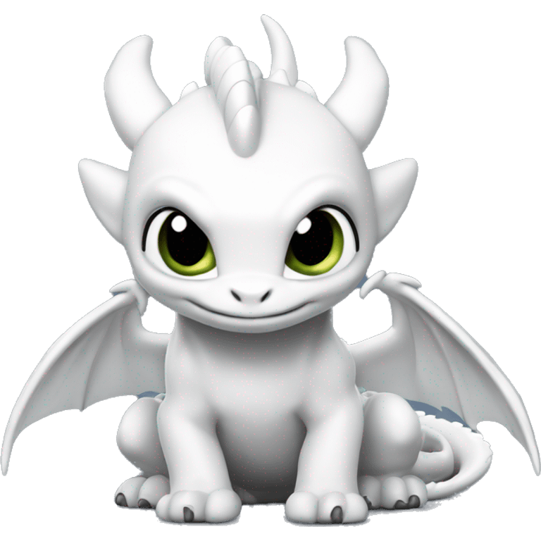 Toothless dragon light fury white emoji