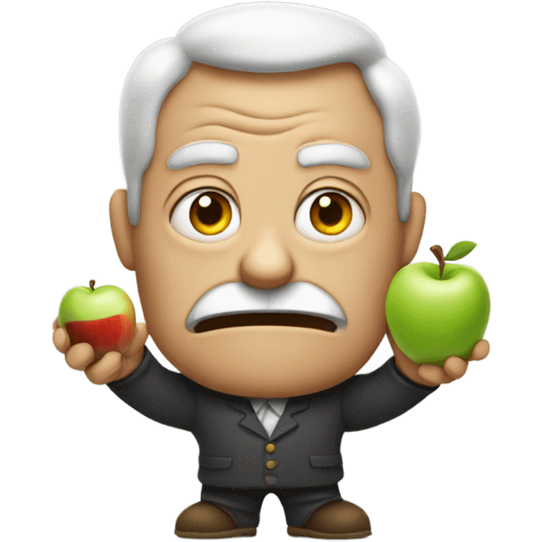 Mad man holding apple  emoji