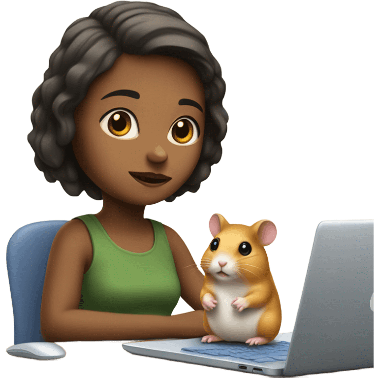 Girl Hamster on computer  emoji