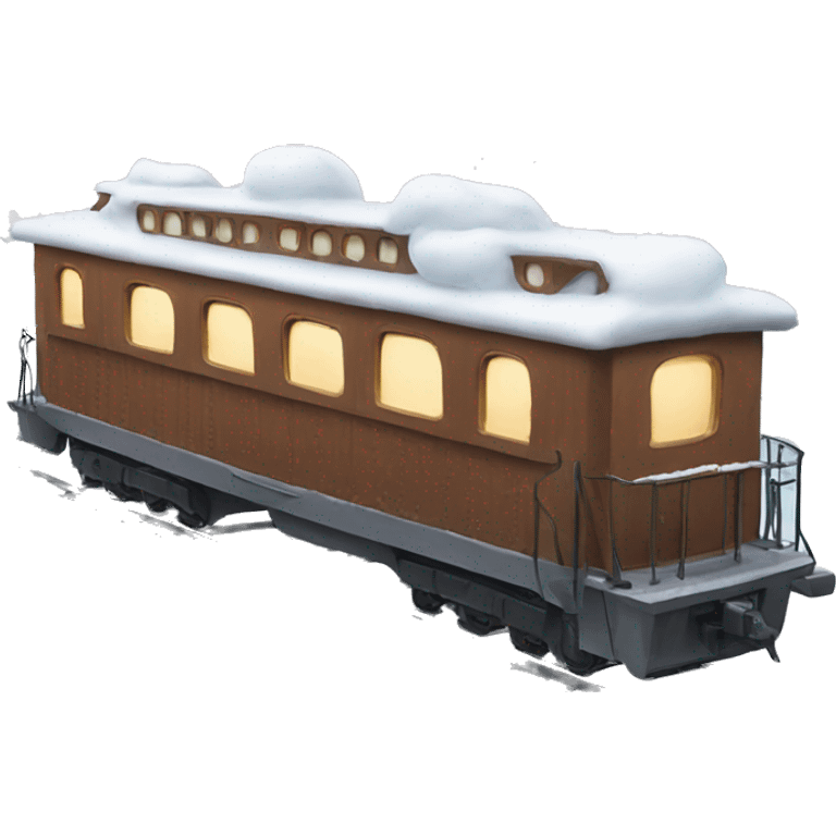 Cozy train covered in snow  emoji