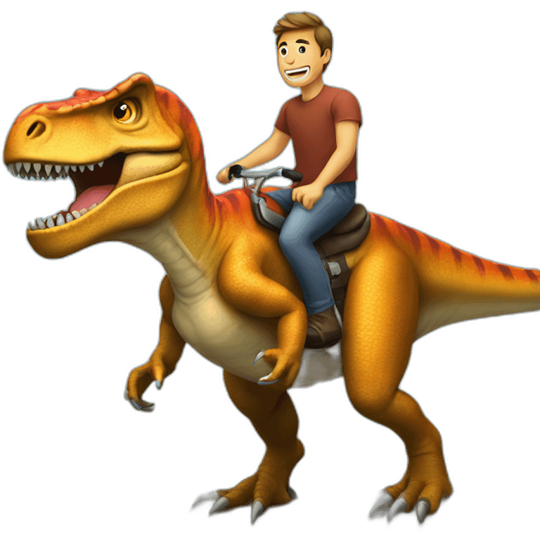 Man riding a tyrannosaurus emoji