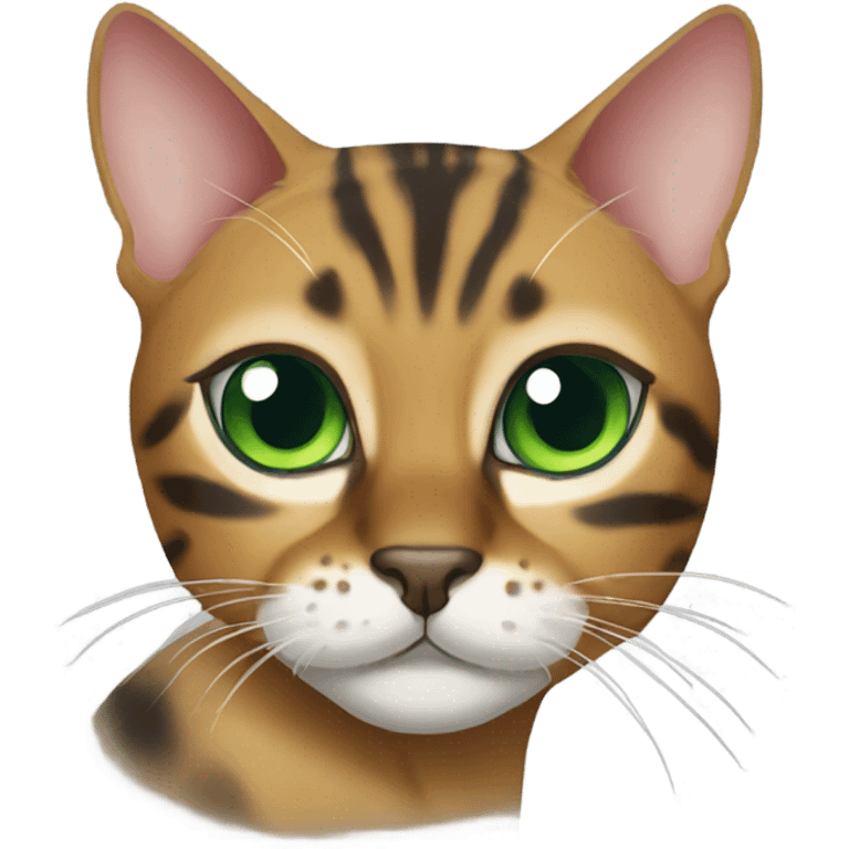 Green eyed bengal cat emoji