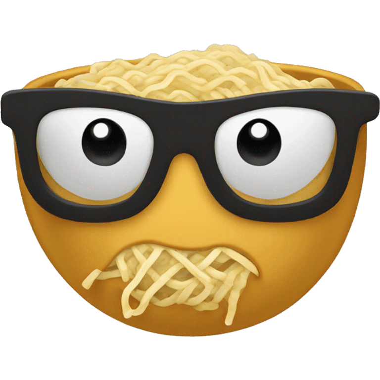 Ramen noodles with shades emoji