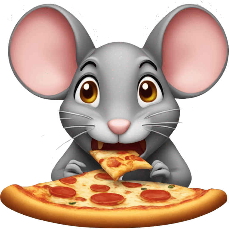 mouse eating pizza emoji