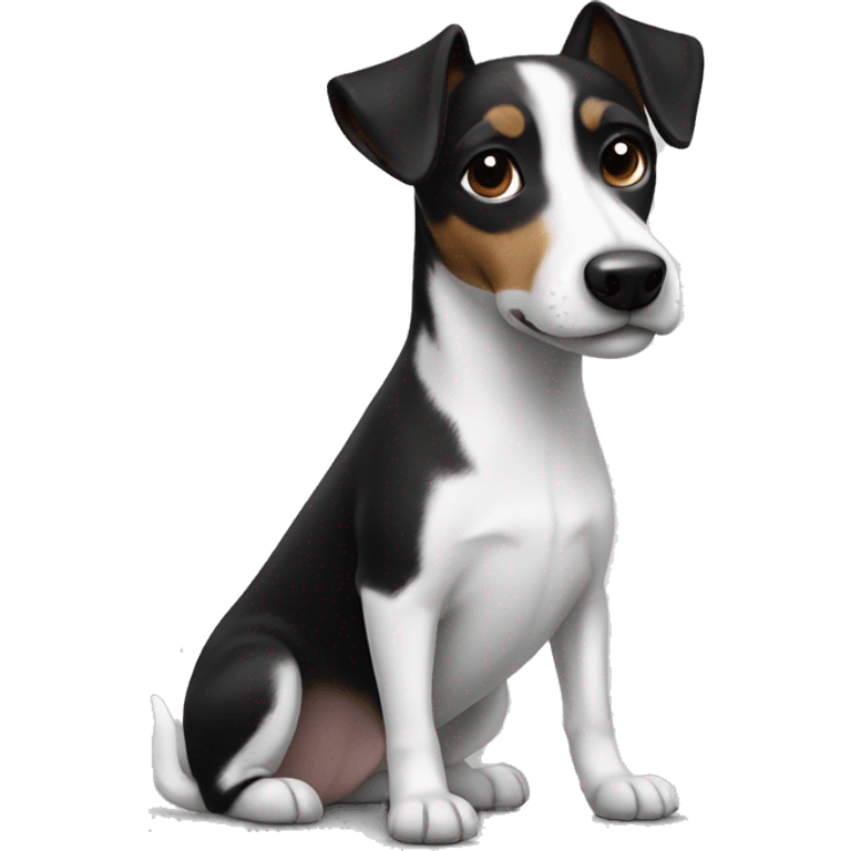 Black and white jack Russel  emoji