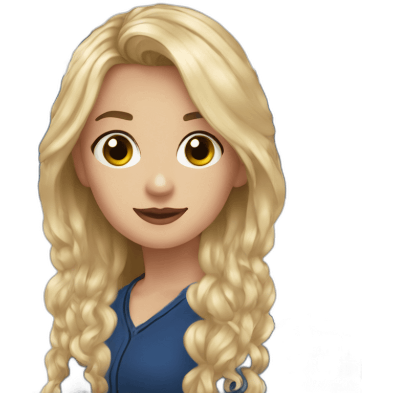 joven rubia de pelo largo y ojos azules con la tardis detrás emoji