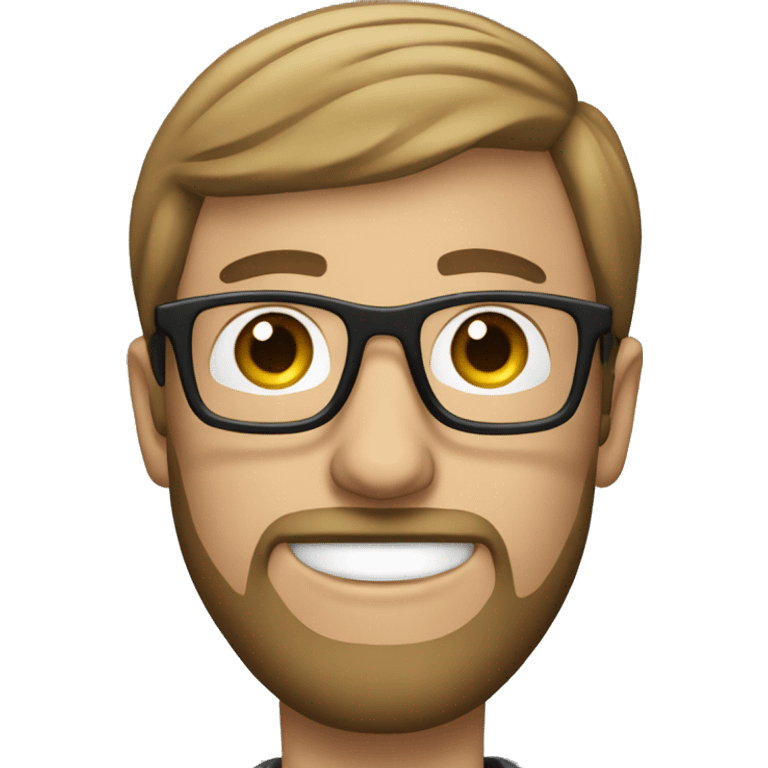 A white male with a beard and glasses who just graduated from high school. emoji