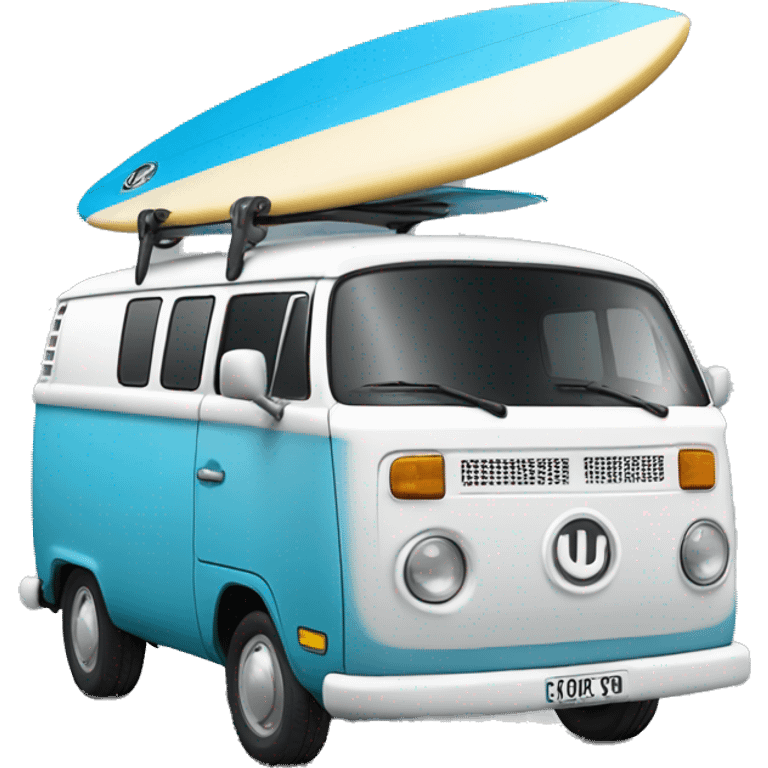 un van avec un surf sur son toit emoji