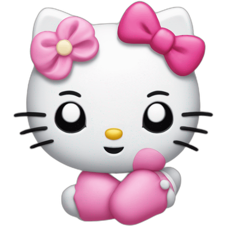 Hello kitty qui fait un bisous emoji