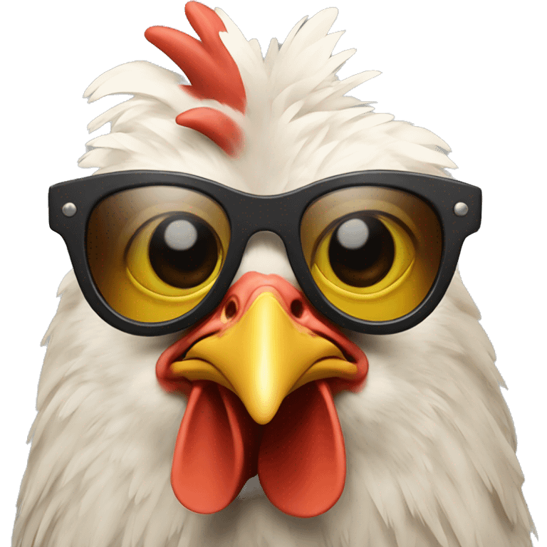 chicken with sun glasses emoji