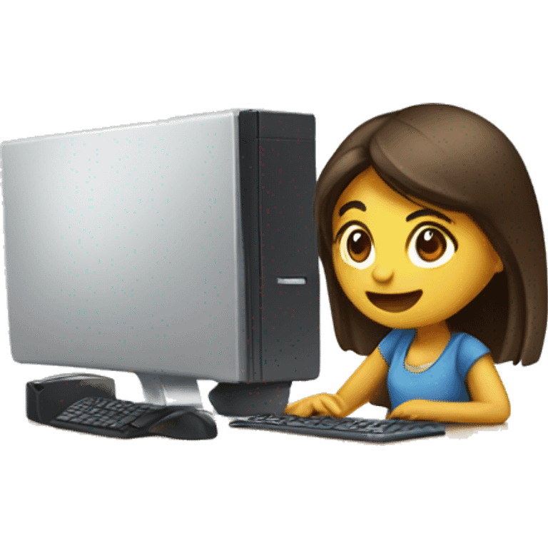 Girl breaking a pc set up emoji