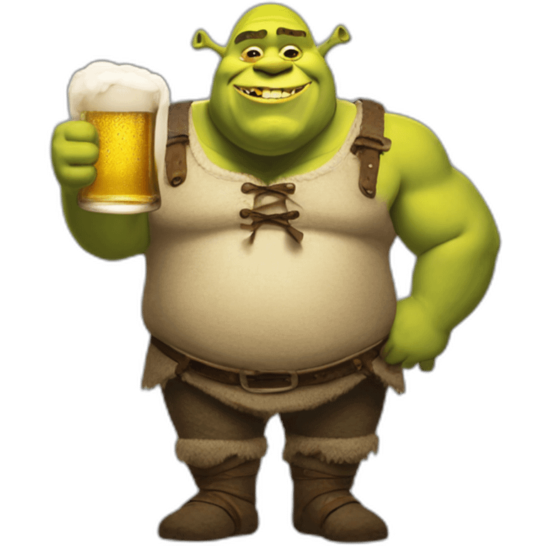 Full weight shrek with beer emoji