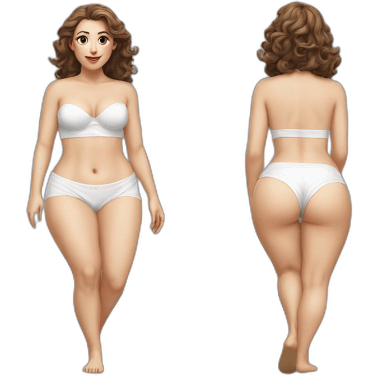 Hyperrealistic Full body Caucasian curvy beauty white knickers back and front views white skirt strong wind emoji