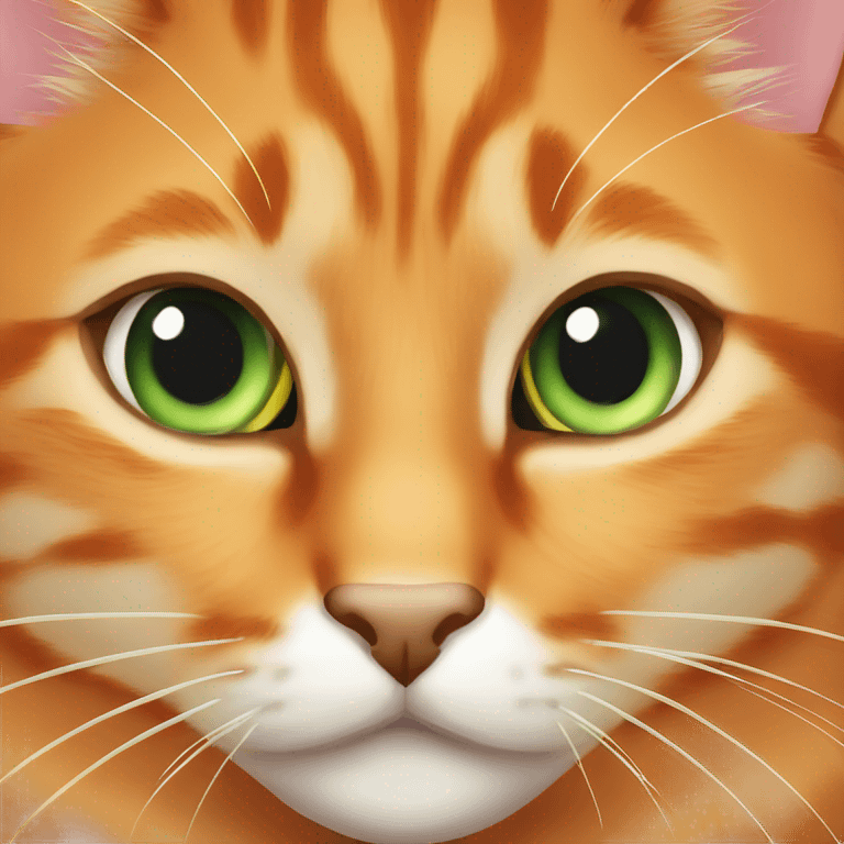 bright orange tabby cat with green eyes emoji