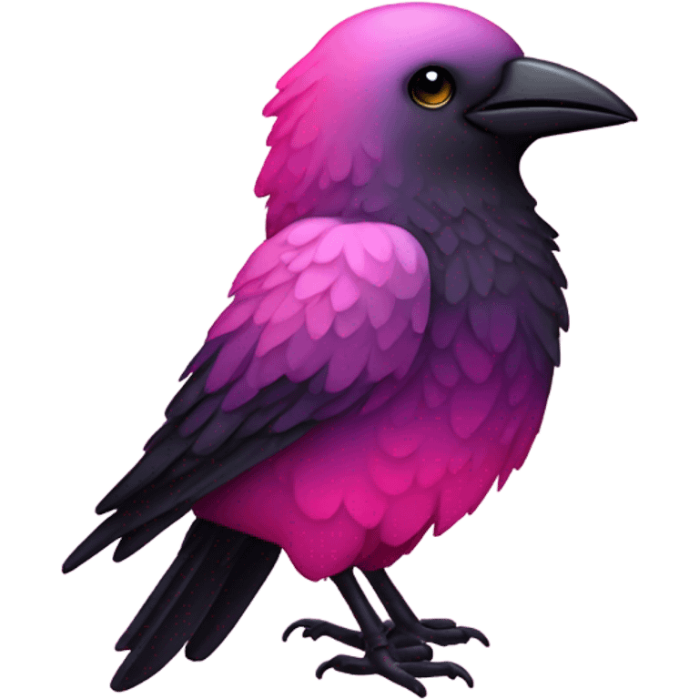 Pink ombre crow with glitter emoji