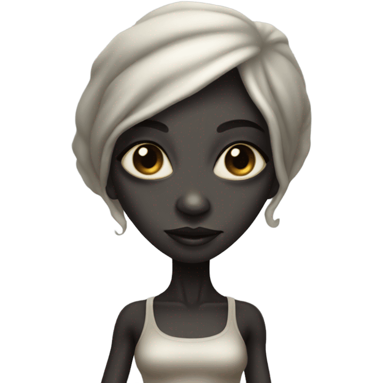 a black alien woman full body emoji