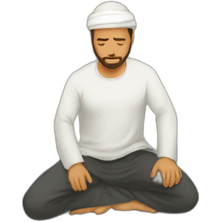 guy muslim prostrate on the prayer mat emoji