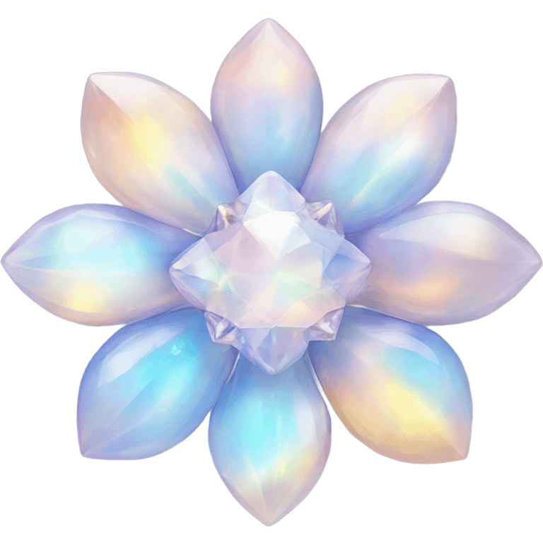 Opal crystal flower emoji