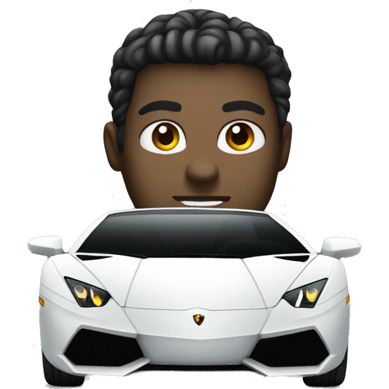 white lamborghini  emoji