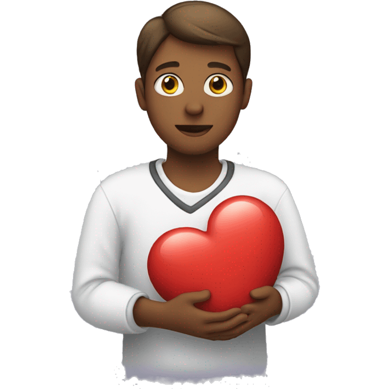 person holding a heart with care emoji