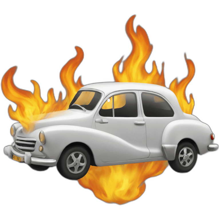 Voiture enflammée emoji