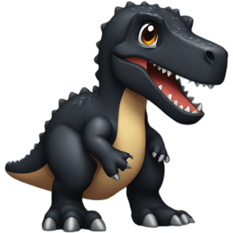 pixel black dinosaur emoji