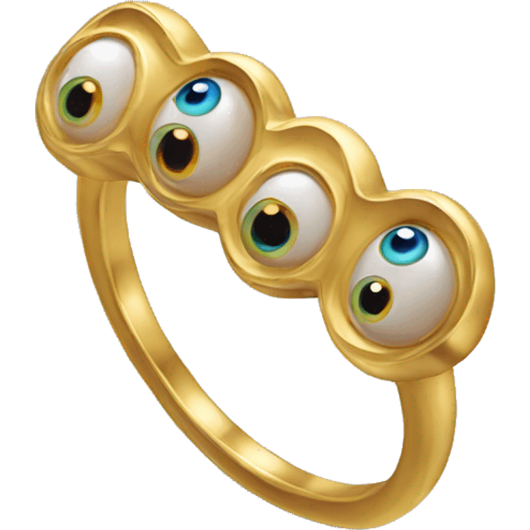 thin gold ring studded with eyeballs emoji