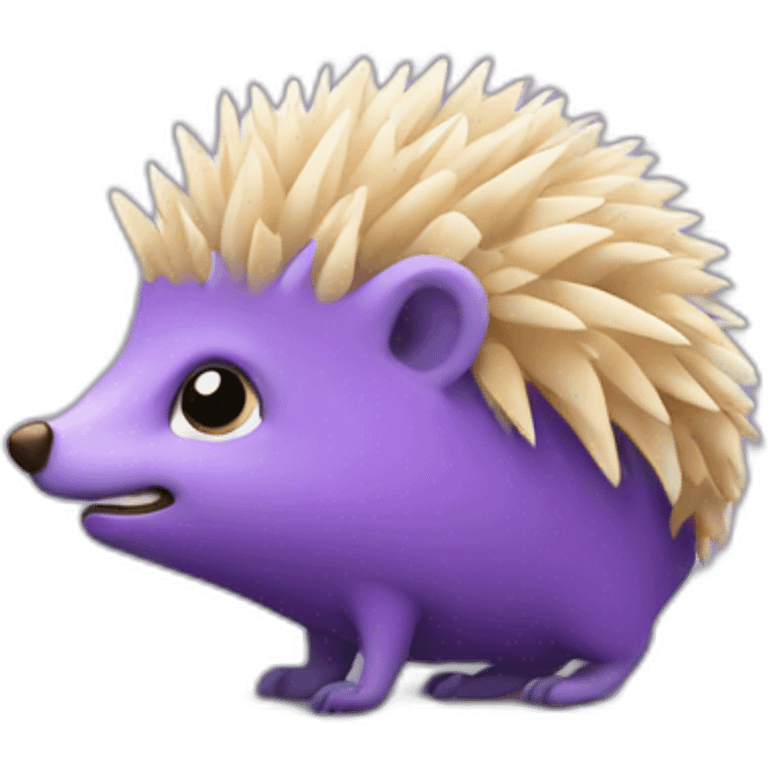 Purple kissing hedgehog emoji