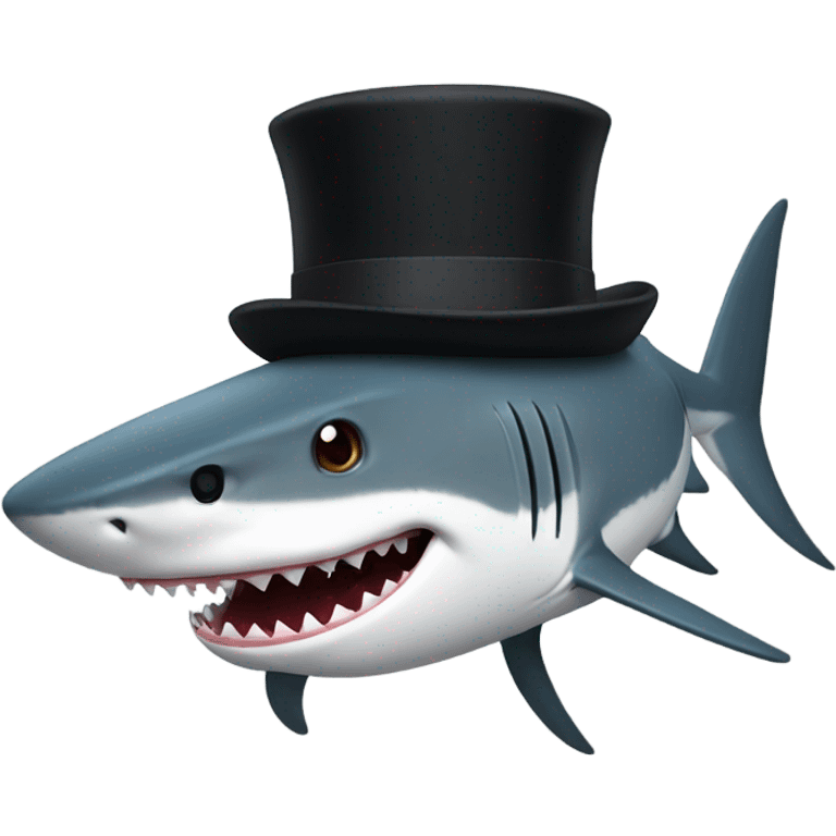 Shark with a top hat emoji