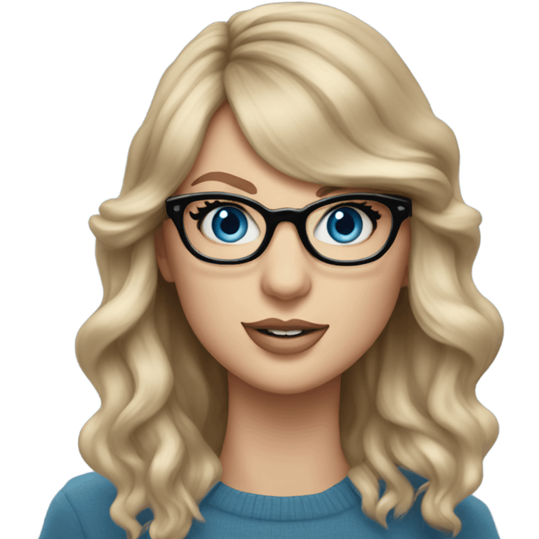 Taylor Swift blue eyes wearing big glasses  emoji