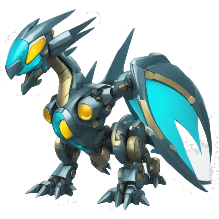 Futuristic Mechanical Pokémon Medabot Dragon full body emoji