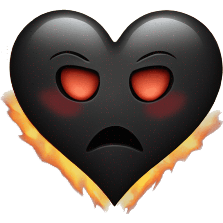 Black heart with flames emoji