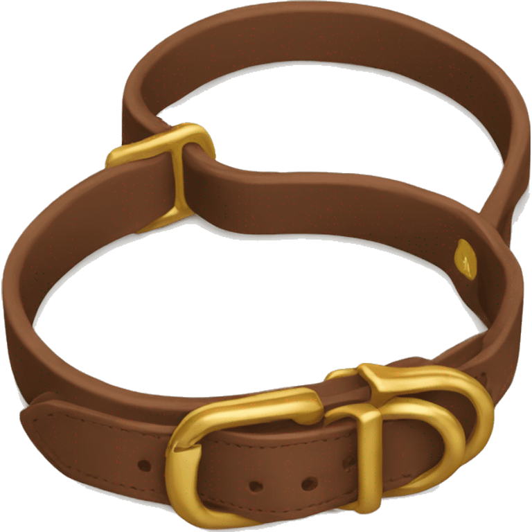 Brown dog collar with golden ring  emoji