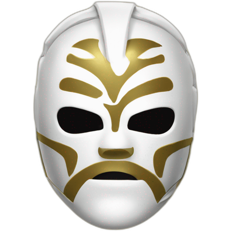 mascara de lucha libre blanca con aleta superior emoji