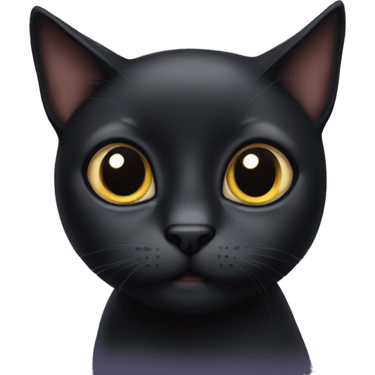 Black cat with big eyes emoji