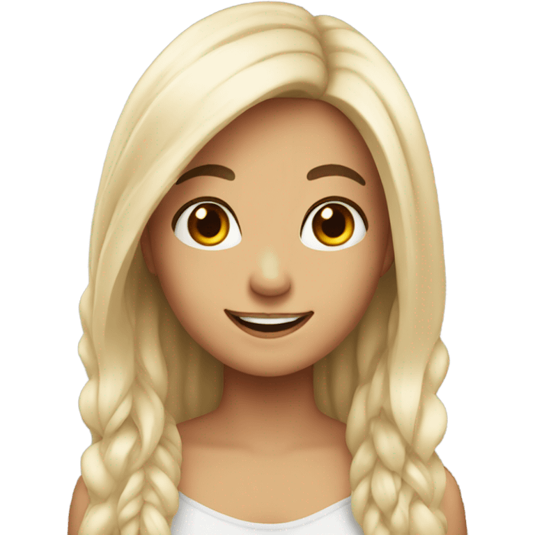 smiling girl with long black hair emoji